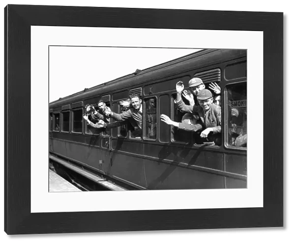 schoolboys on a train between the wars