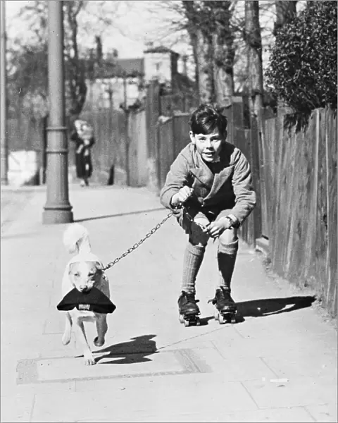 Paul Wilson and dog Mickey. 1938