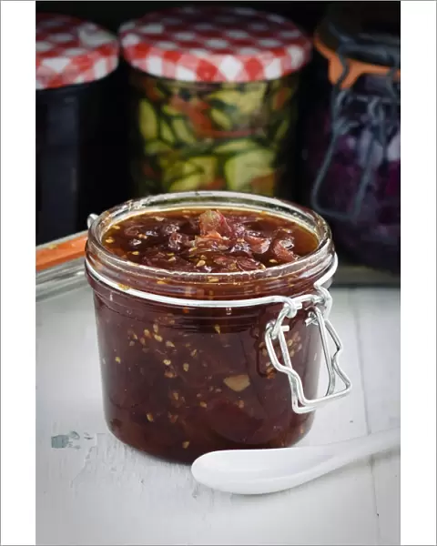 Home made jar of tomato chutney credit: Marie-Louise Avery  /  thePictureKitchen