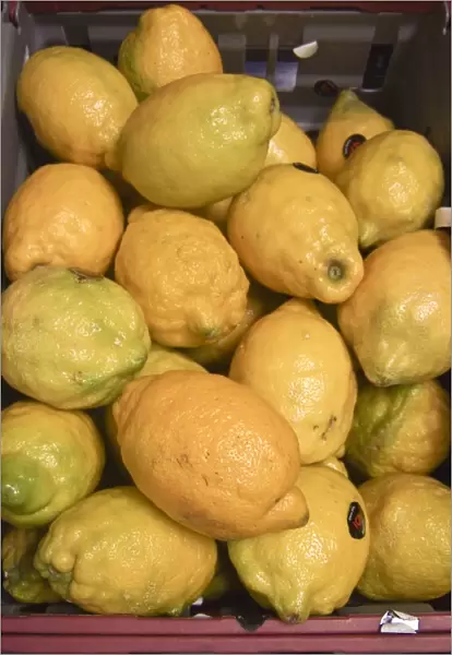Knobbly mediterranean lemons for sale in Swedish local corner store credit: Marie-Louise