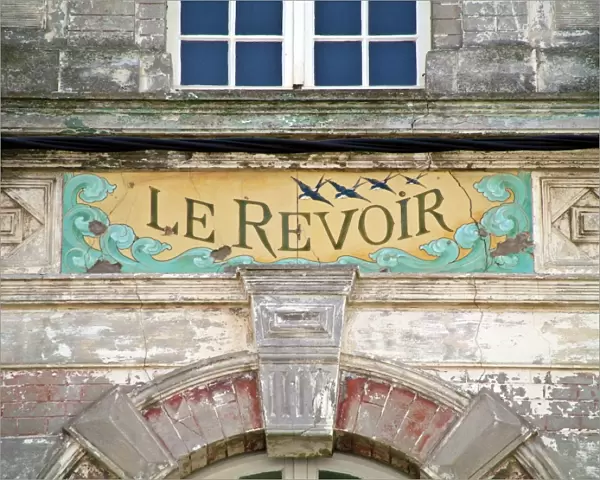 Le Revoir - painted name on facade of house in Wimereux, Pas de Calais, France credit