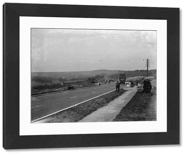 Road workers banking on Gorse Hill, Kent. 1936