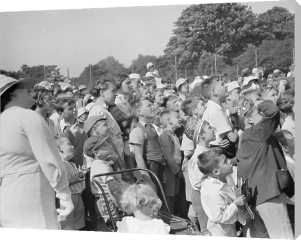 Crowds watching the Punch and Judy show at Dartford. 1937