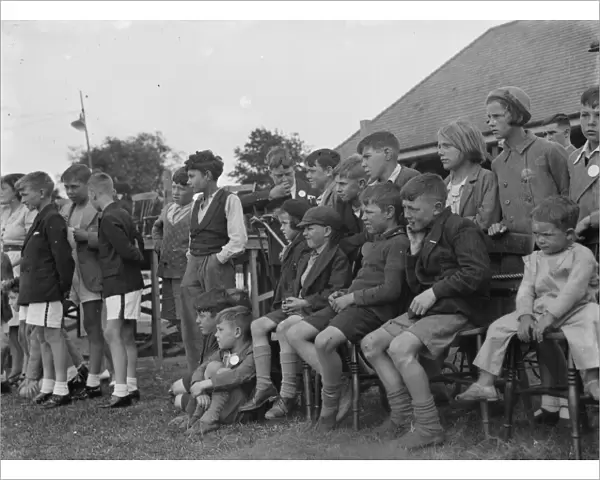 Children spectating at the Dartford Football Club gala. 1939