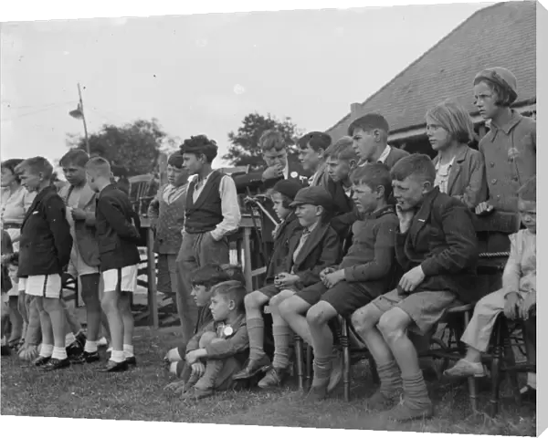 Children spectating at the Dartford Football Club gala. 1939