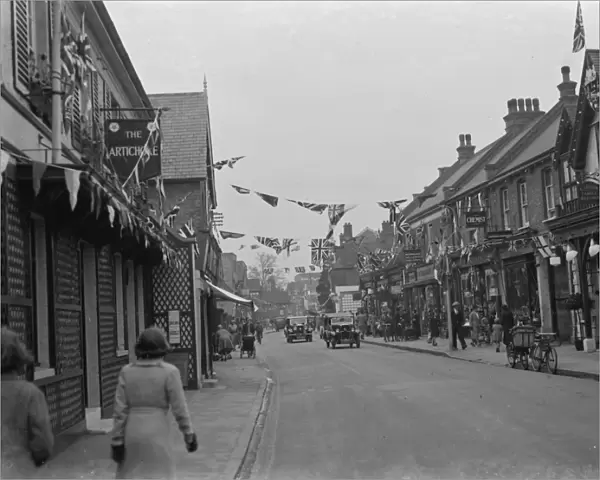 Coronation decorations in Orpington, Kent, to celebrate the coronation of King