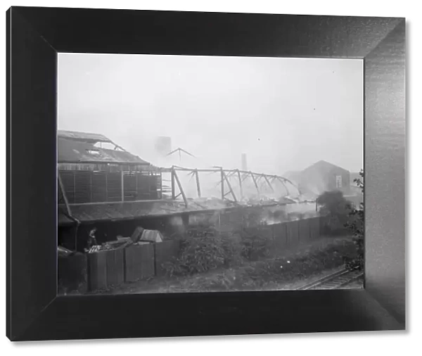 Fire at the the Vickers factory in Crayford, Kent. 1936