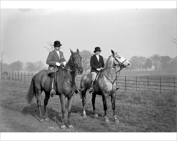 Phipps (R. A. ) and companion on horseback. 1934