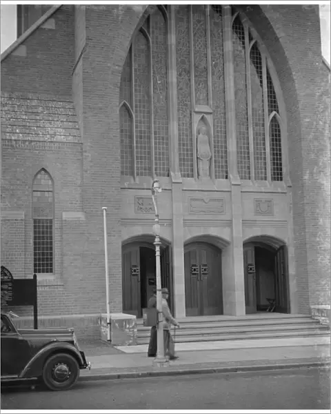 The front of St Edmunds Catholic Church in Beckenham, Kent. 1938