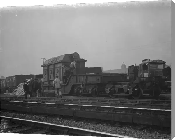 A electric transformer at Welling Station, Kent. 1938