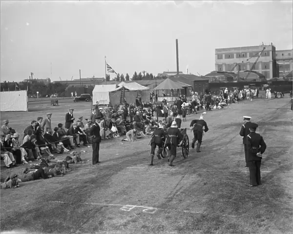 Fire brigade tournament demonstration in Erith, London. 1936