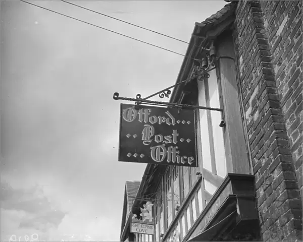 A picturesque post office sign in Otford. 1938