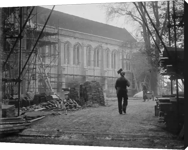 Restoration work at Eltham Palace, Greenwich. 1935