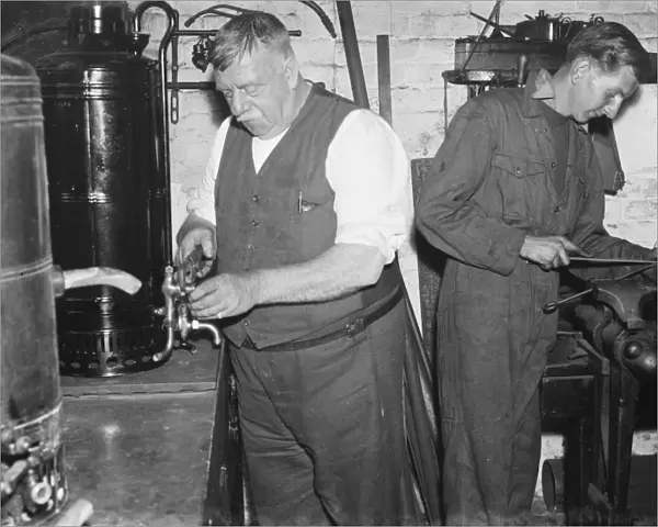 Gravesend Gasworks in Kent. Men working in the fitting shop. 1939