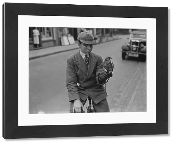 Boy with tame bird, Sidcup. 1937