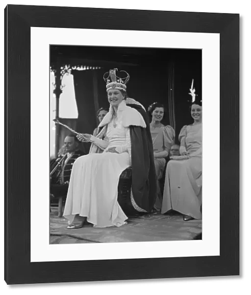 The Dartford Carnival Queen seated after being crowned. 1938