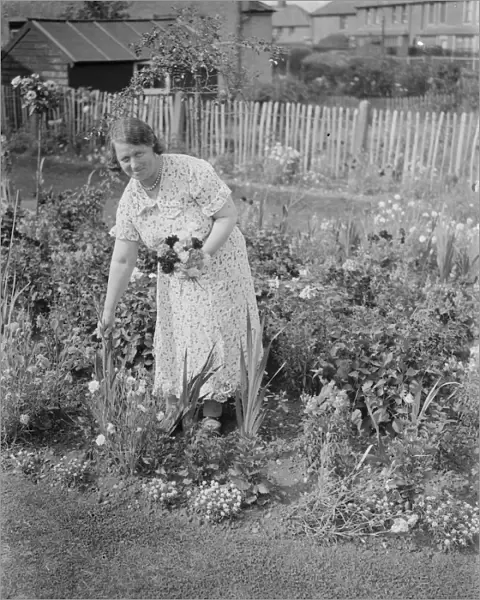 Mrs Es Hollands wins 1st prize garden competition, Dartford. 1937