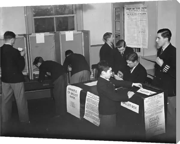 Mock elections at Erith County school. 1937