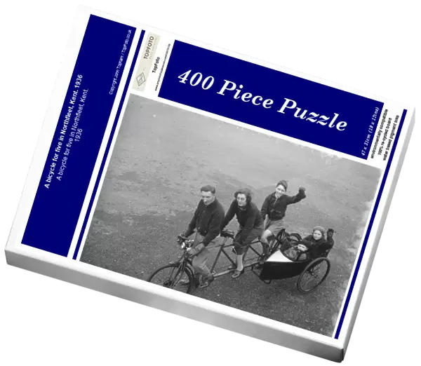 A bicycle for five in Northfleet, Kent. 1936