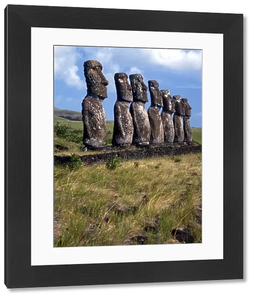 Easter Island - Group of megalithic statues on Easter Island. - TopFoto  /  Charles Walker