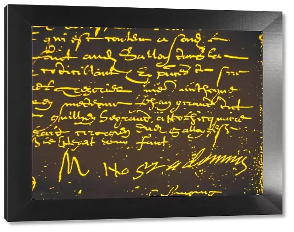 NOSTRADAMUS - SIGNATURE The faltering signature of the clairvoyant astrologer Michel