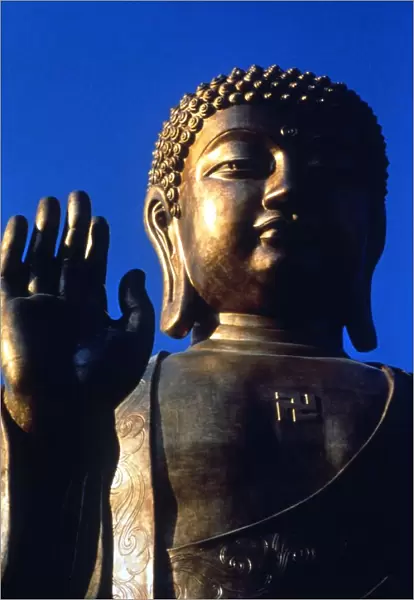 Buddhism The largest cast metal statue of Buddha in the world in Lantau Island at
