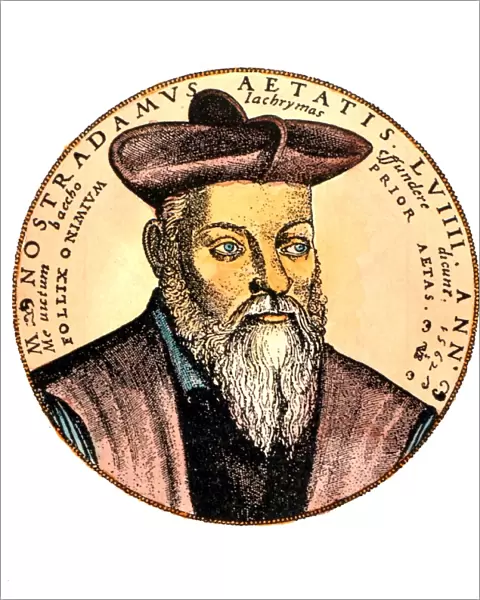 NOSTRADAMUS -. Portrait of the French clairvoyant, Michel Nostradamus (1503-1566))