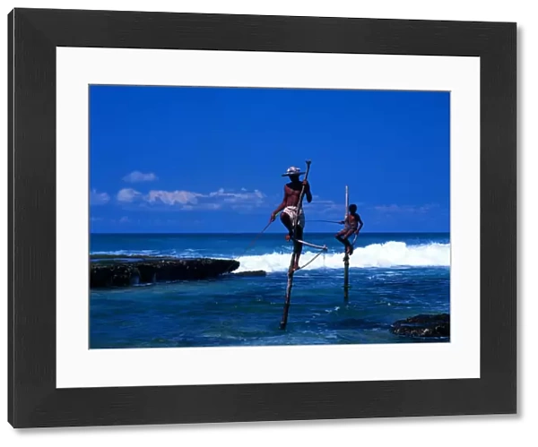 Stilt Fishermen on Welligama Beach Sri Lanka