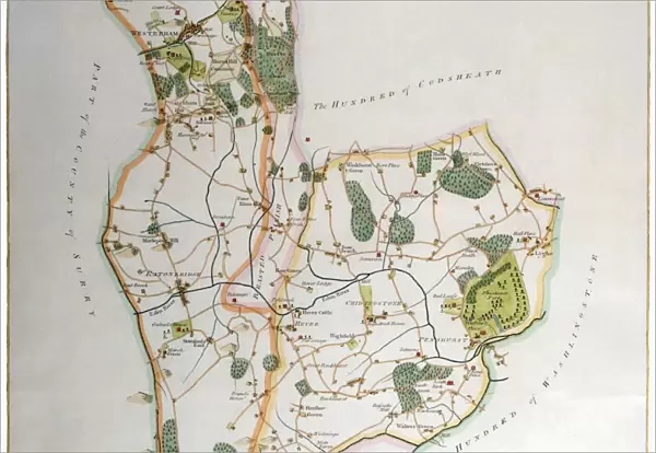 A map of Westerham and Eatonbridge Hundred with the Parish and Ville of Brasted