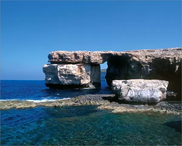 Malta Gozo The rocky outcropping known as the Azure Window on the island of Gozo