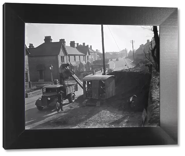 Road works at Swanley - widening the road. 1938