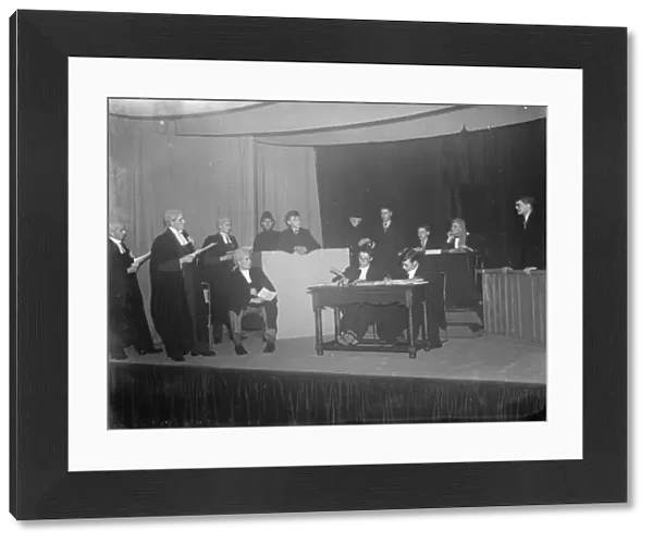 The pupils at Erith County School perform a mock trial. 1938