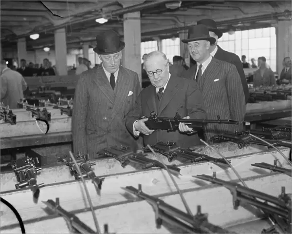 Sir Howard Kingsley Wood, the Secretary of State for Air, visiting the Vickers