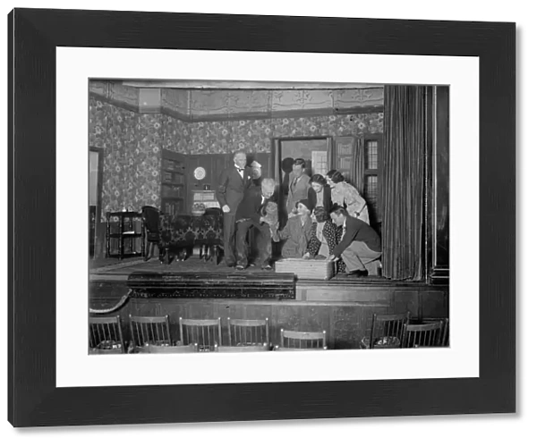 The Orpington Dramatic Society cast rehearsing their play. 1936