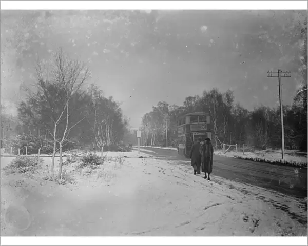 Driving in the snow near Orpington 1935