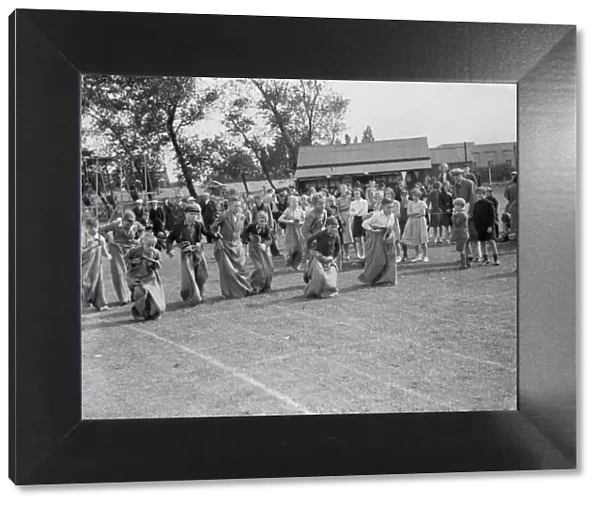 A sack race in Swanley, Kent. 1939