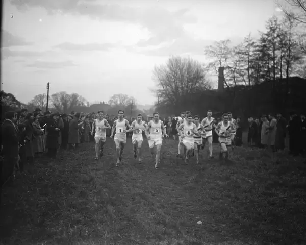 The Oxford University versus Cambridge University cross country race at Horton Kirby