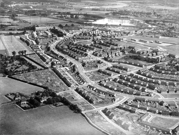 Aerial view of the Joyce Green, Temple Hill Estate, Dartford, Kent. 18 December 1958