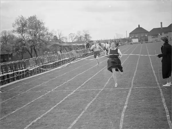 Sports day at the Swanley Horticultural College in Kent. The running event