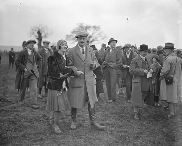 Beaufort Hunt point to point at Hazelton. Mrs Dudley Ward and Lord Dudley. 1
