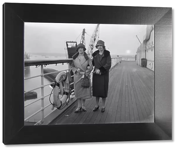 Arrivals on the Leviathan at Southampton Mrs John McCormack, wife of the singer