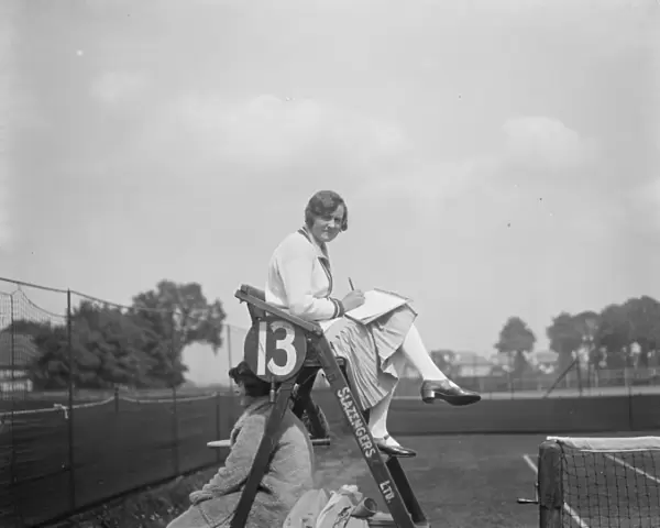 Titled umpire in Surrey tennis championships. Lady D Hely Hutchinson umpiring at