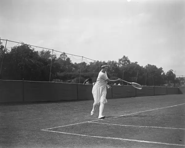 Hurlingham Lawn Tennis Tournament An action shot of Mrs Baddeley in the ladies handicap
