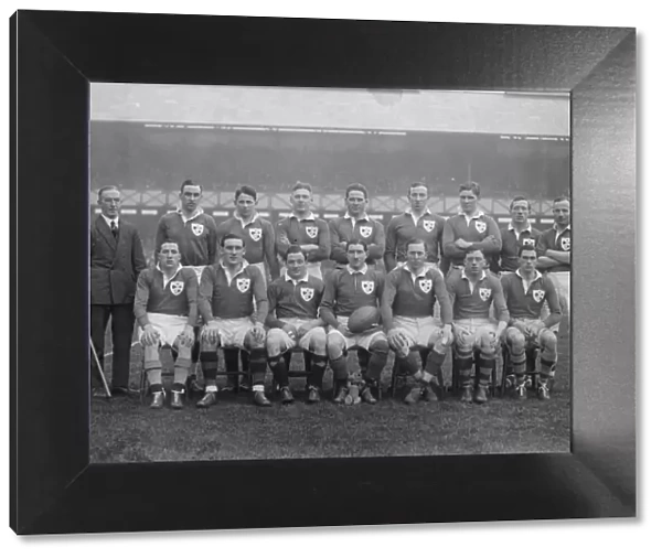 International Rugby at Twickenham Ireland team Left to right standing Mark Sugden