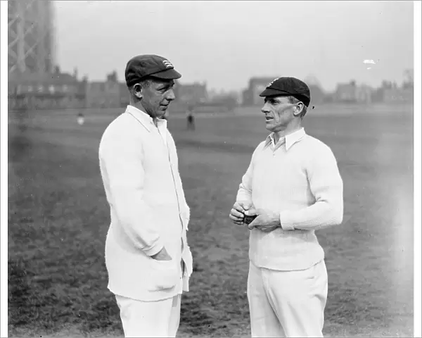 Herbert Strudwick, Surrey County Cricket player and Hugh Dales of Middlesex County