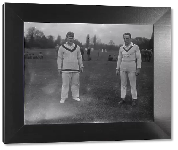 Oxford University Cricket Club Practice Left is M Patten and right is B H Lyon