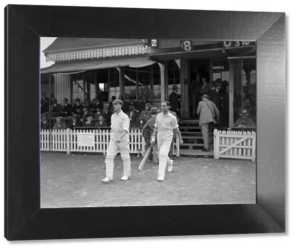 Cricket at Tonbridge, Kent versus Yorkshire Herbert Sutcliffe and Percy Holmes
