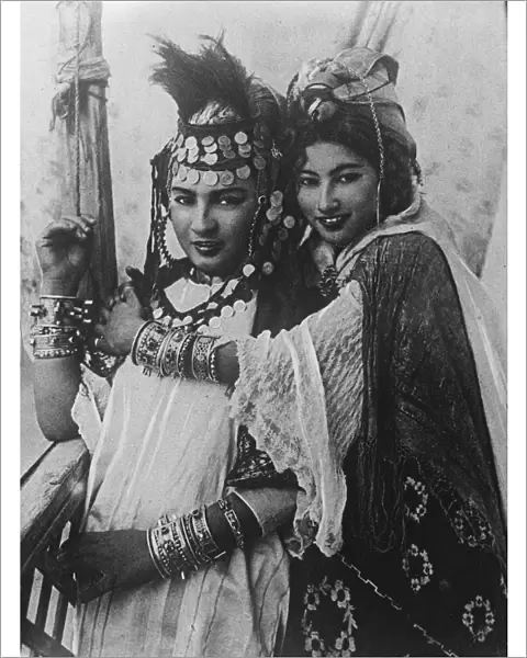 Ouled nail dancing girls of Algeria. They belong to a tribe of desert arabs February
