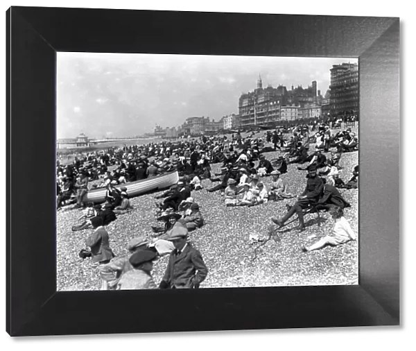 Brighton beach on the Whitsun holiday. 25 May 1920