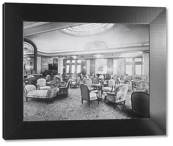 SS Paris The drawing room ( raised platform with piano and row of chairs on extreme left